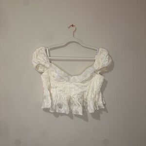 Elegant Cream Puff Sleeve Top